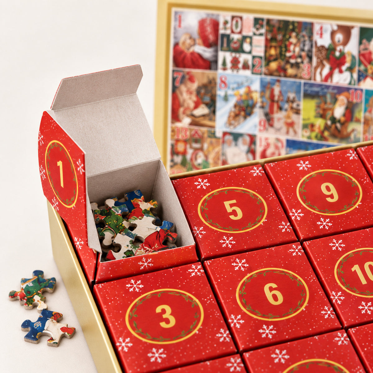 24-Day Advent Puzzle Calendar – Daily Piece Reveal for Families - detail