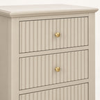 3 Drawer Bedside Table – Taupe Fluted Finish, Bedroom Storage - detail