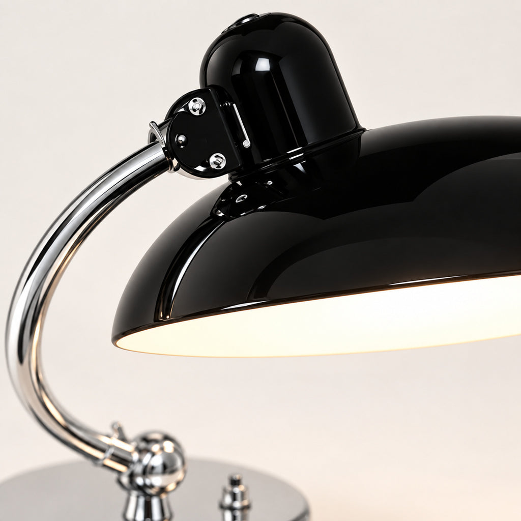 Adjustable Iron Dome Desk Lamp – E27 Socket, for Desks & Nightstands - detail
