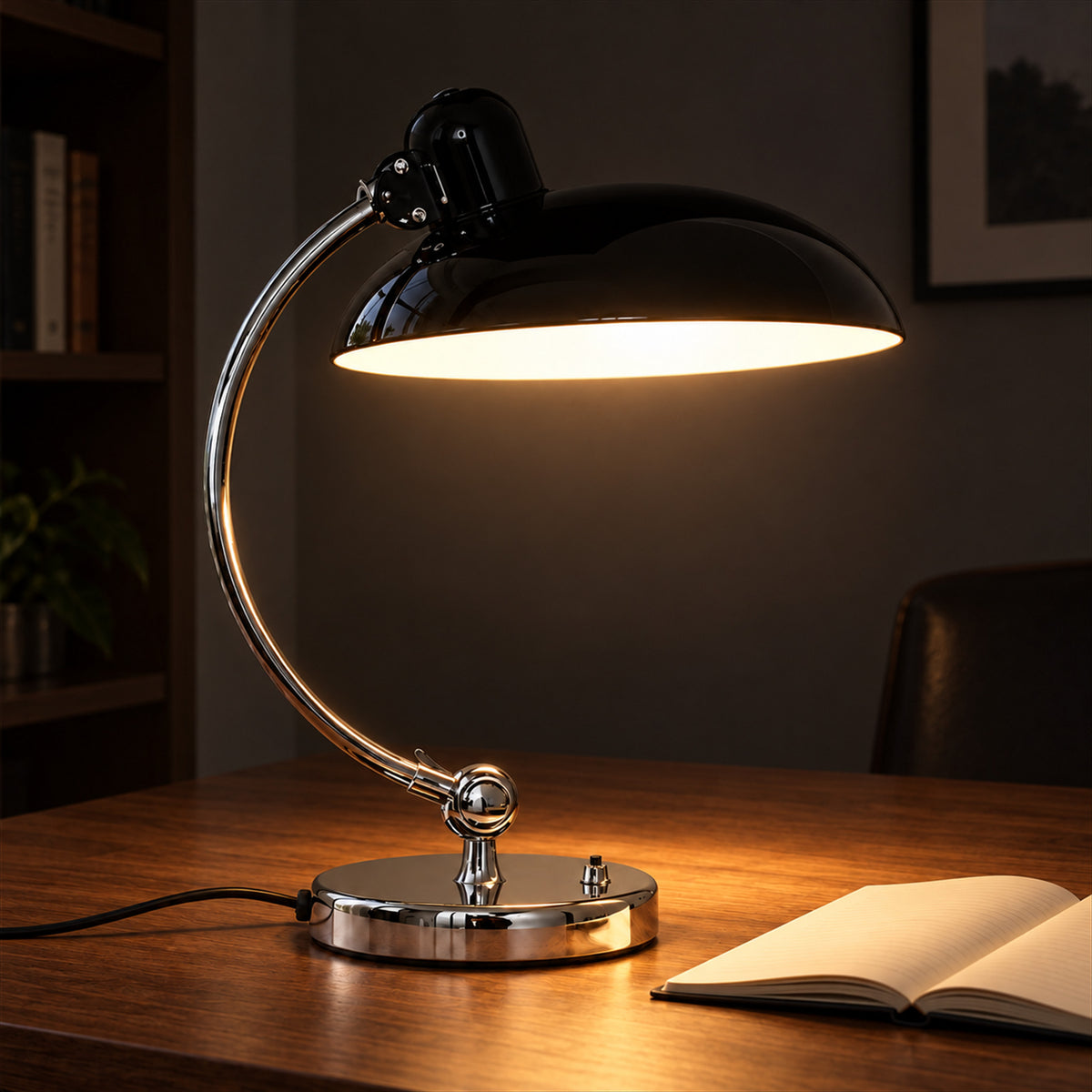 Adjustable Iron Dome Desk Lamp – E27 Socket, for Desks & Nightstands - in use