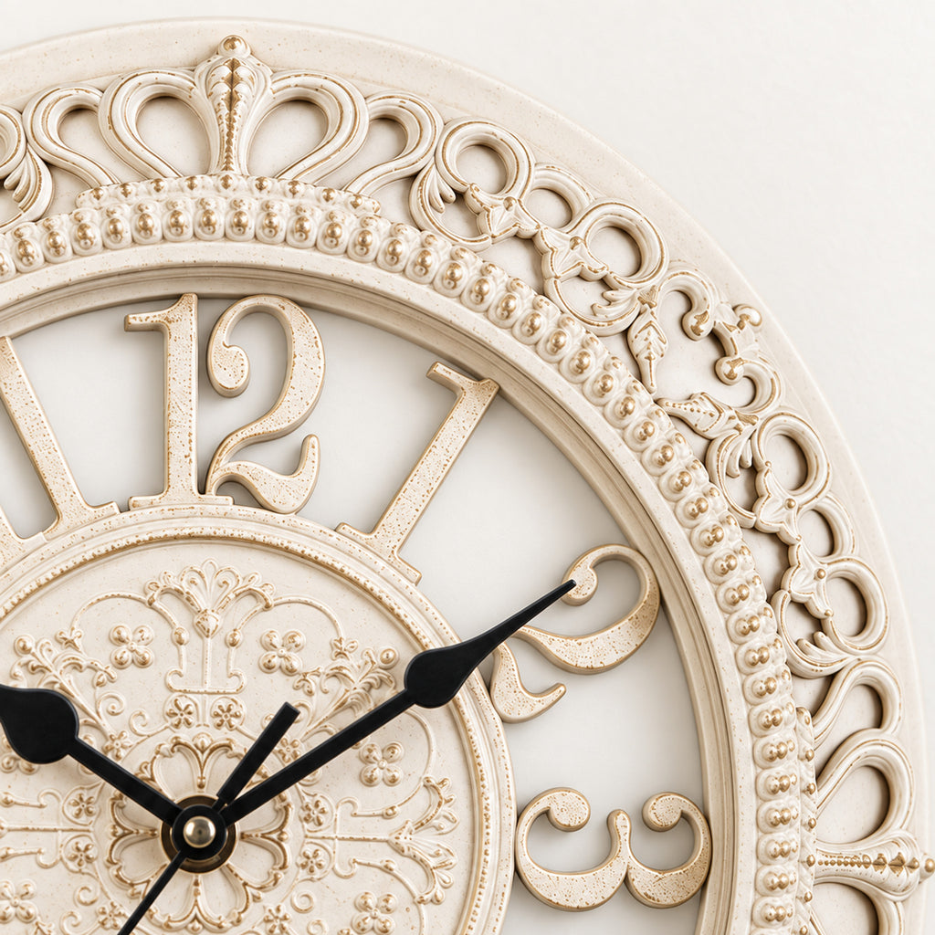 Antique Wall Clock, 30.5cm Classic Design, Home Decor Statement Piece - detail