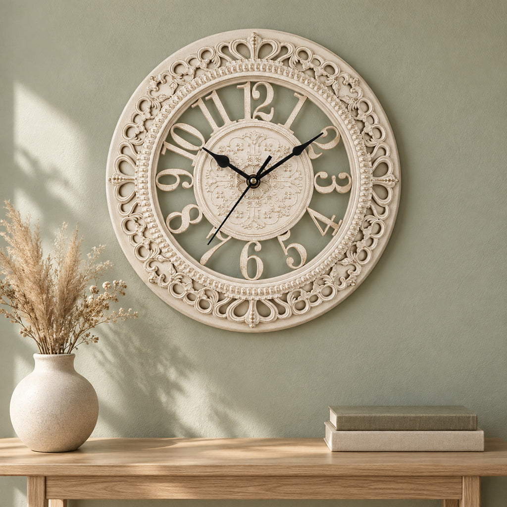 Antique Wall Clock, 30.5cm Classic Design, Home Decor Statement Piece - in room