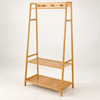 Bamboo Garment Rack Organizer, 220lbs Capacity, Entryway Storage