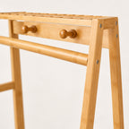 Bamboo Garment Rack Organizer, 220lbs Capacity, Entryway Storage - detail