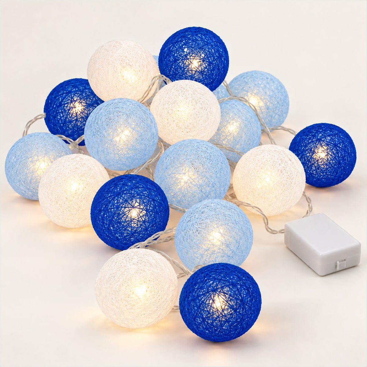 Battery Operated LED Ball Lights – Cordless, Festive Party Decor - Blue