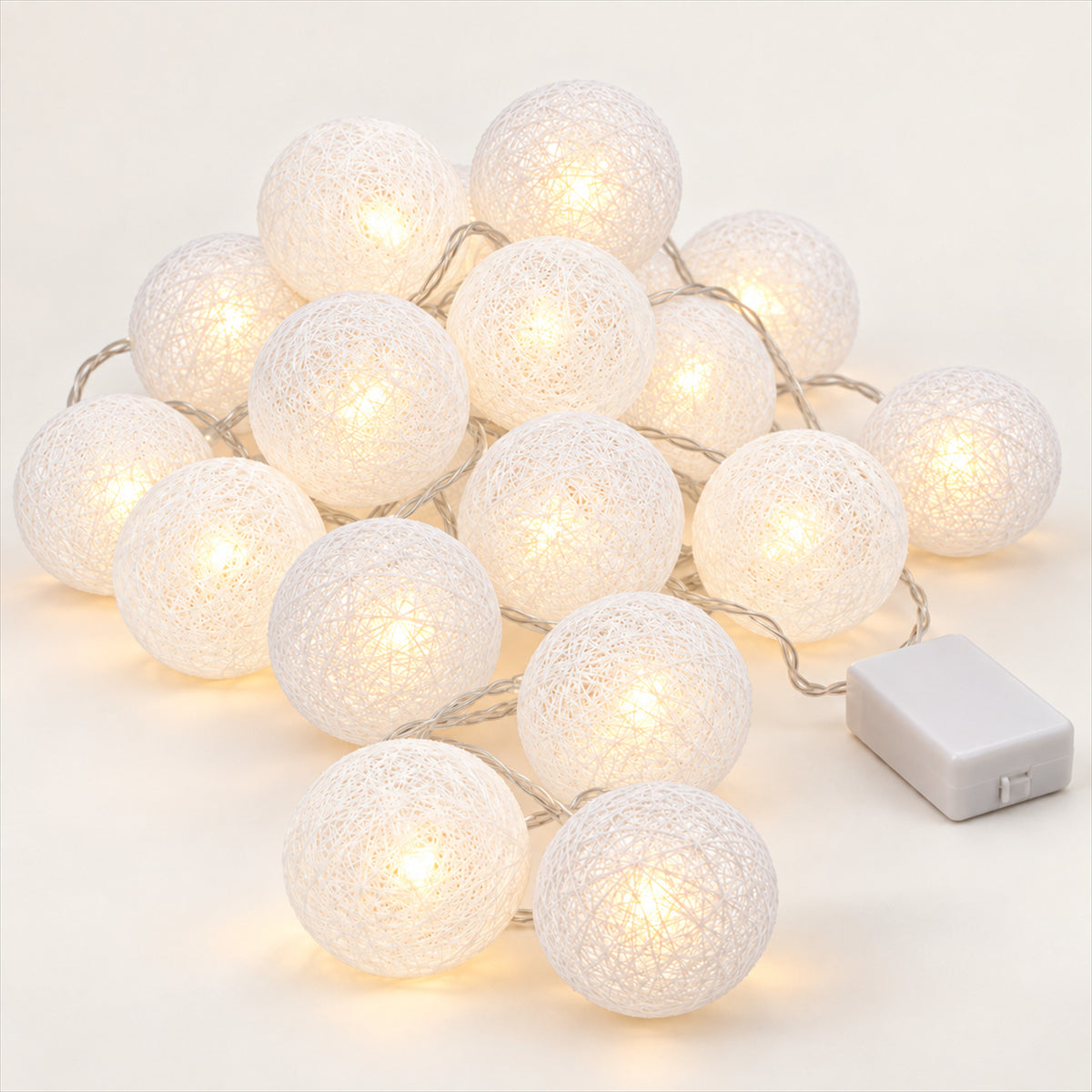 Battery Operated LED Ball Lights – Cordless, Festive Party Decor - White