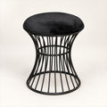Black Velvet Vanity Stool – Spiral Metal Legs, Bedroom Vanity Seat
