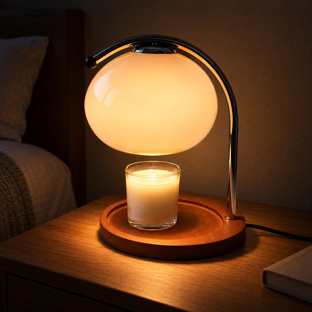 Candle Wax Warmer Lamp – Dimmer Switch, Flameless Home Fragrance - in use