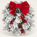 Christmas Door Wreath Set – Reusable Flocked Greenery for Front Doors