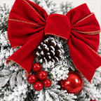 Christmas Door Wreath Set – Reusable Flocked Greenery for Front Doors - detail