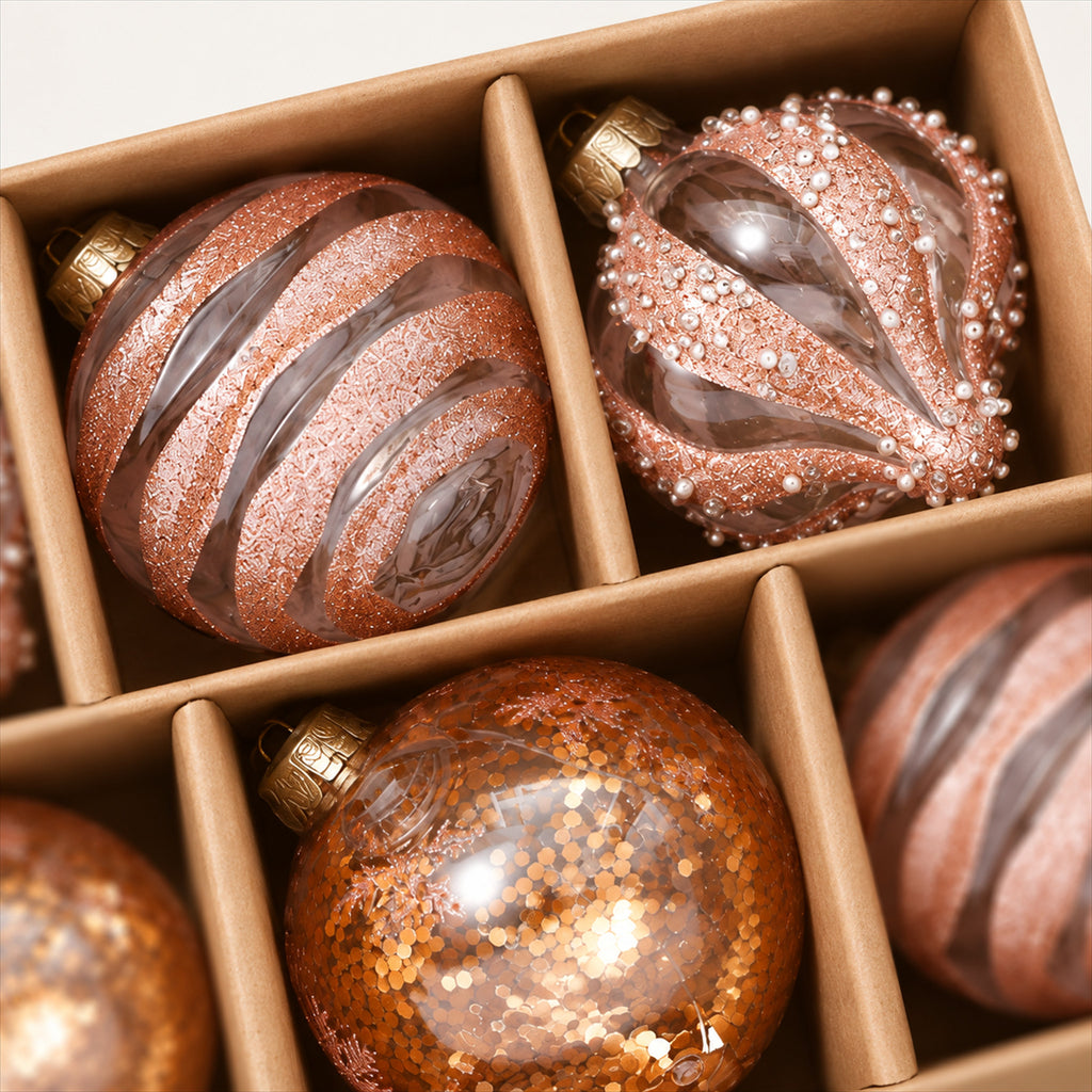 Christmas Ornament Ball Set – 3 Colors, Plastic Tree Baubles - detail