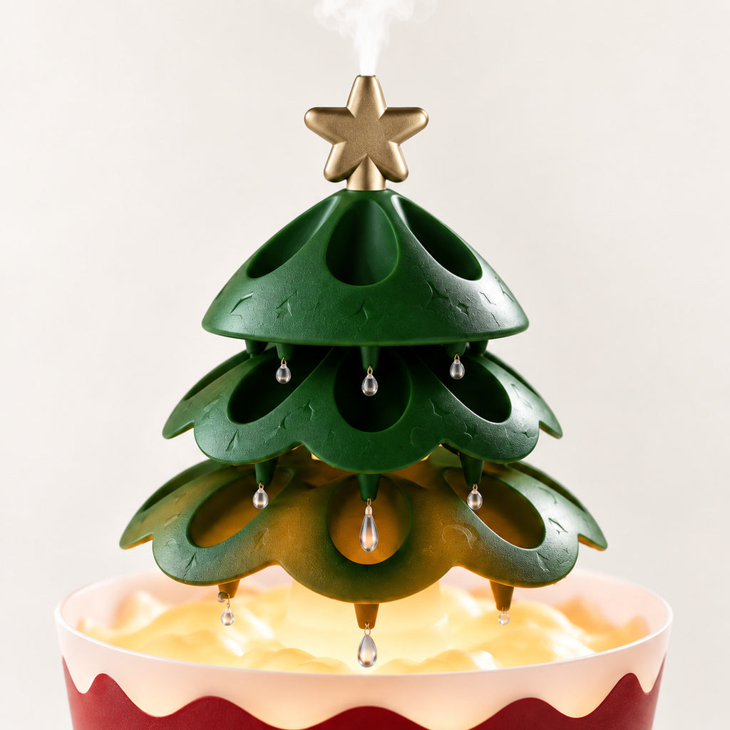 Christmas Tree Essential Oil Diffuser – Quiet Mist, Holiday Decor - detail