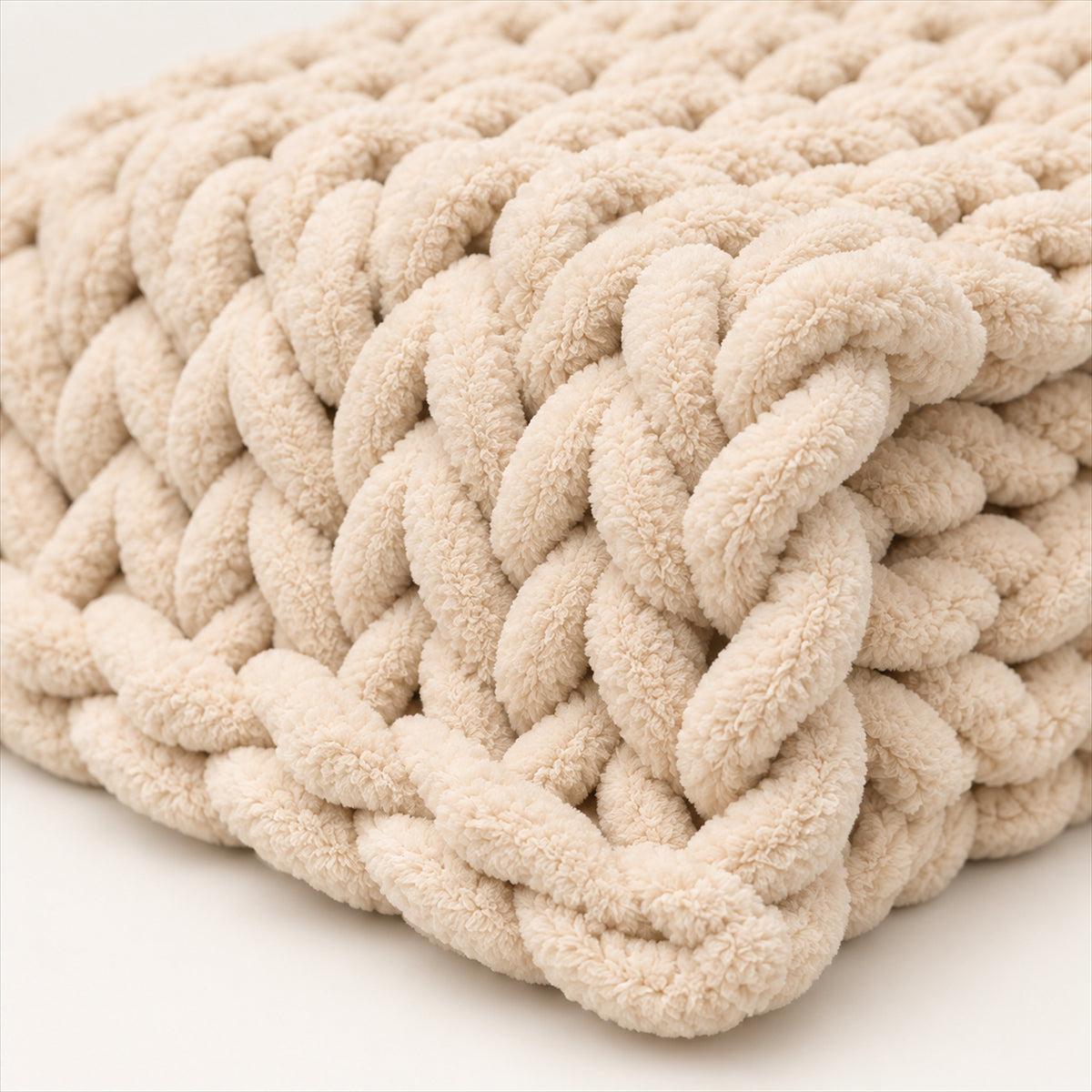 Chunky Knit Throw Blanket – 100x150cm Chenille, Sofa & Bed - detail