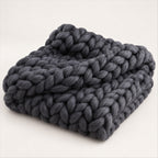 Chunky Knit Throw Blanket – Soft 100% Acrylic Yarn for Couch & Bed