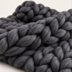 Chunky Knit Throw Blanket – Soft 100% Acrylic Yarn for Couch & Bed - detail