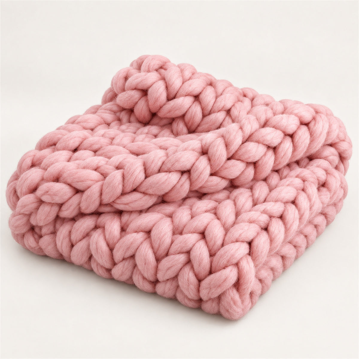 Chunky Knit Throw Blanket – Soft 100% Acrylic Yarn for Couch & Bed - red