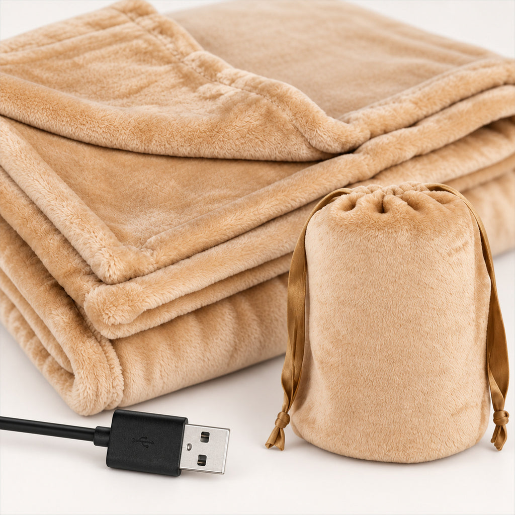 Cordless Electric Heated Blanket – 63x33 In USB-Powered Throw - detail
