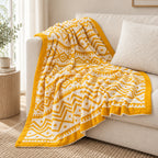 Decorative Throw Blanket – 5 Colors, 2 Sizes for Sofa or Bed - in room