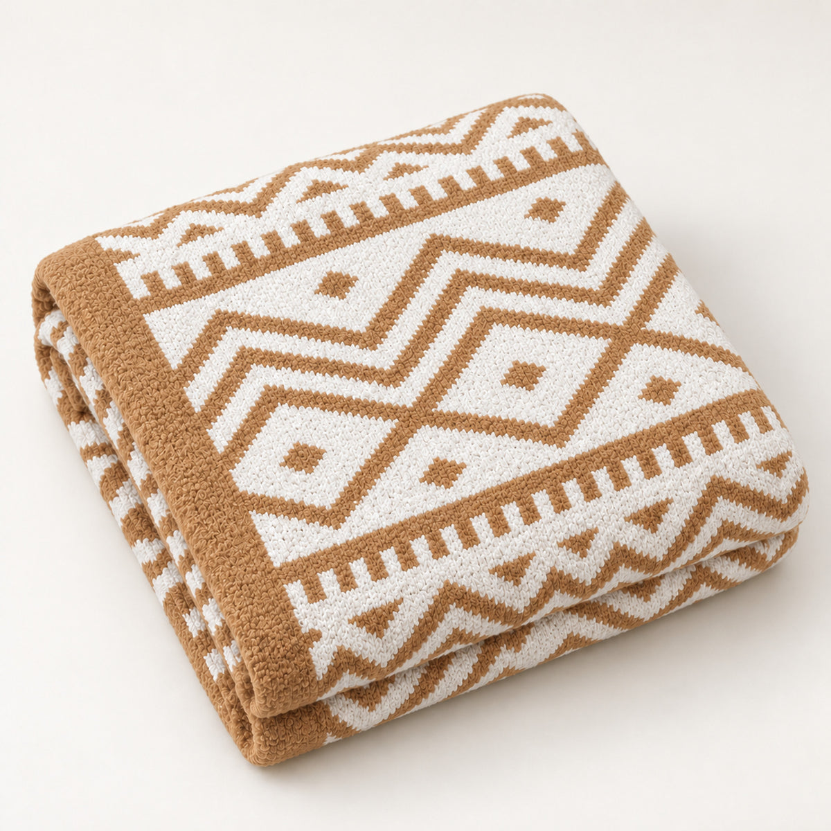 Decorative Throw Blanket – 5 Colors, 2 Sizes for Sofa or Bed - Camel