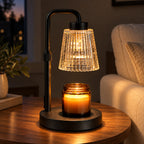 Dimmable Candle Warmer Lamp – Flameless Wax Melter for Cozy Nights - in use