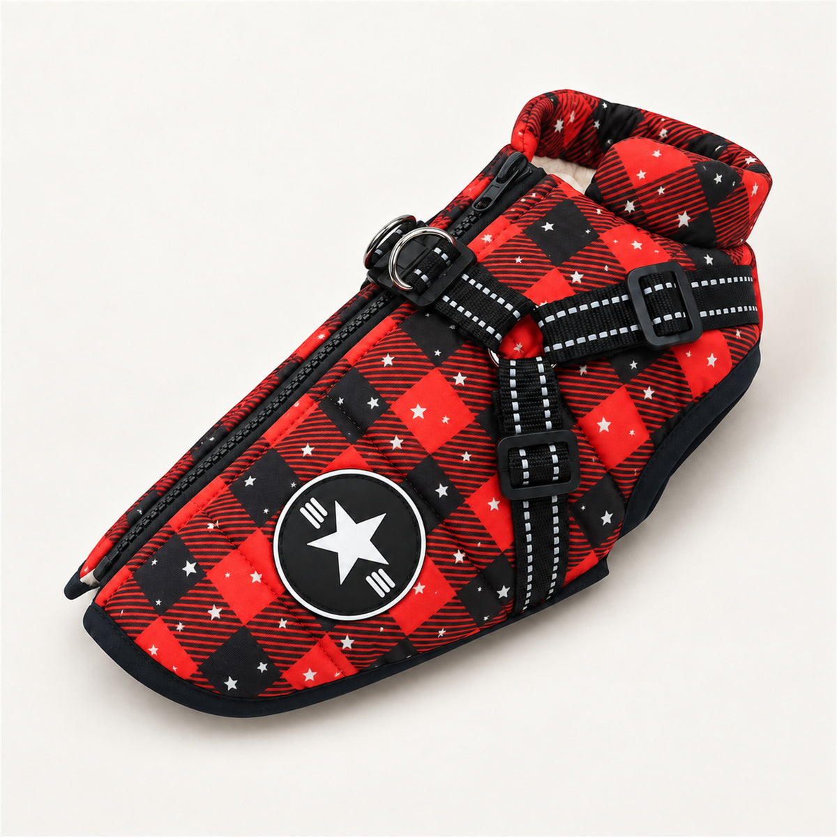 Dog Jacket with Built-In Harness – Waterproof, All Breeds S-3XL - Christmas Special