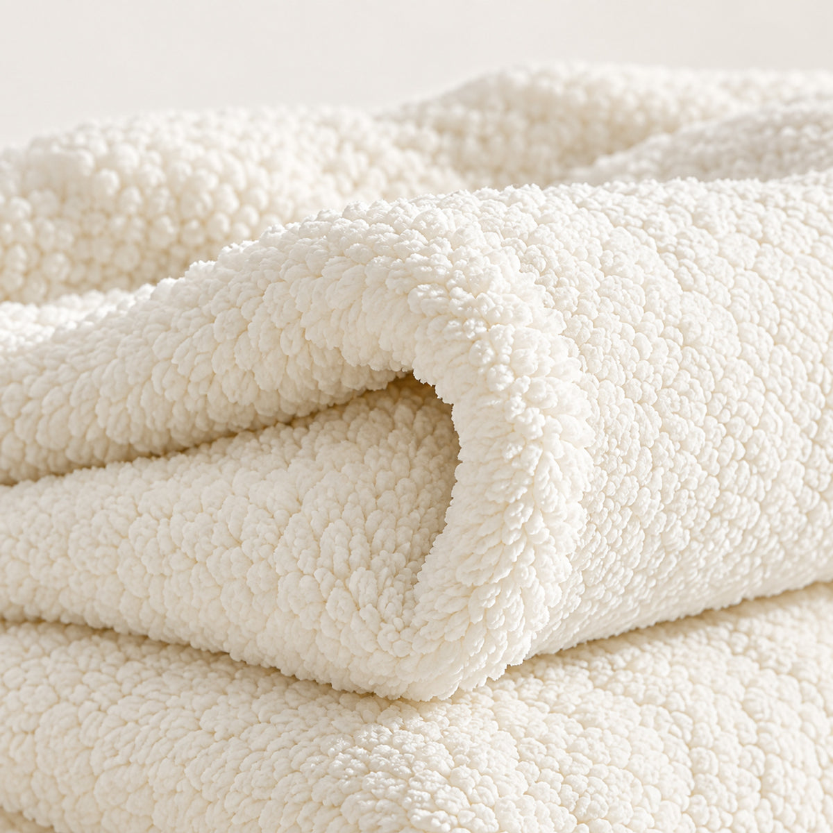 Double-Sided Sherpa Fleece Blanket – Reversible, Sofa & Bed Throw - detail