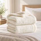 Double-Sided Sherpa Fleece Blanket – Reversible, Sofa & Bed Throw - in room