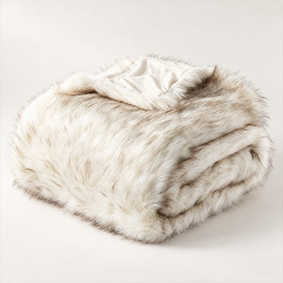 Faux Fur Throw Blanket – Plush 59x79 in, Sofa & Bed Accent