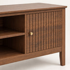 Fluted Dark Wood TV Cabinet – 120cm Media Unit, Fits TVs Up to 47-Inch - detail