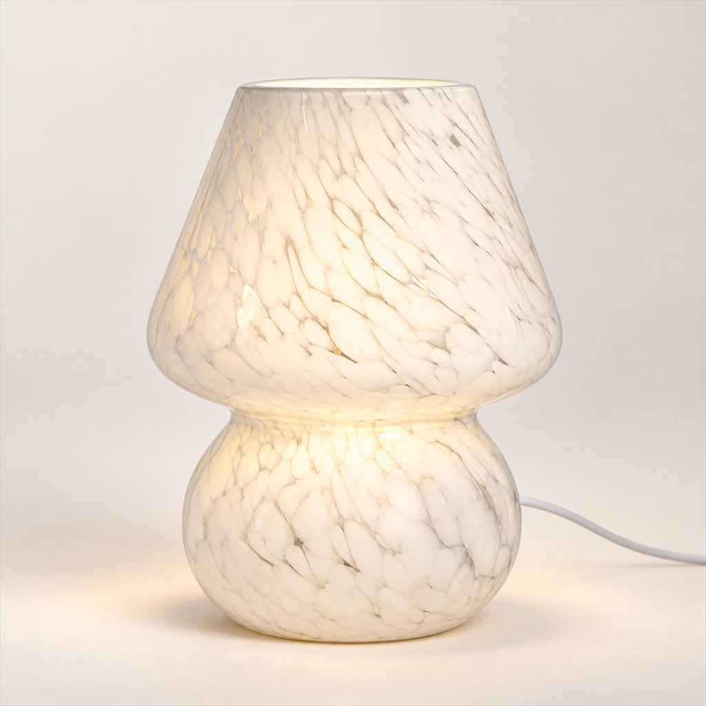 Glass Mushroom Lamp – 3 Shade Patterns, Cozy Room Accent Lighting