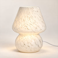 Glass Mushroom Lamp, 3 Shade Patterns, Cozy Room Accent Lighting