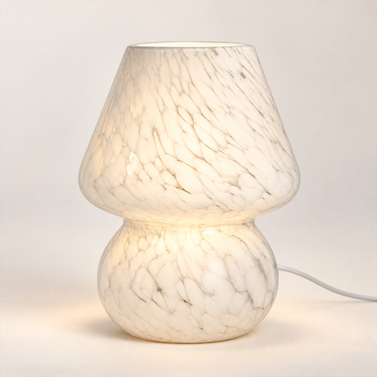 Glass Mushroom Lamp – 3 Shade Patterns, Cozy Room Accent Lighting
