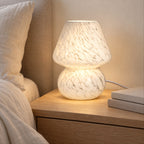 Glass Mushroom Lamp – 3 Shade Patterns, Cozy Room Accent Lighting - in room