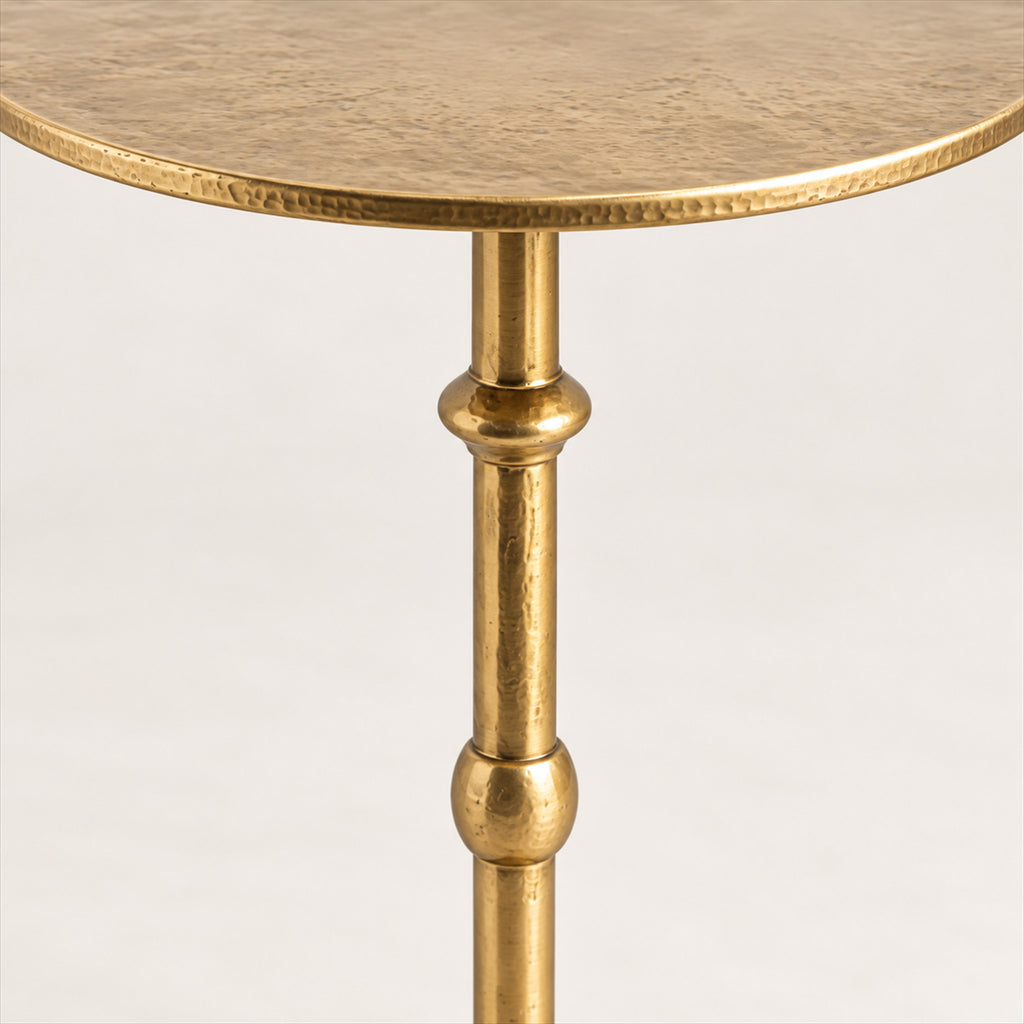 Gold Metal Side Table – All-Metal Design for Hallway or Bedroom - detail