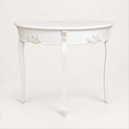 Half Moon Console Table – Antique White, French-Inspired Hallway Table