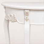 Half Moon Console Table – Antique White, French-Inspired Hallway Table - detail