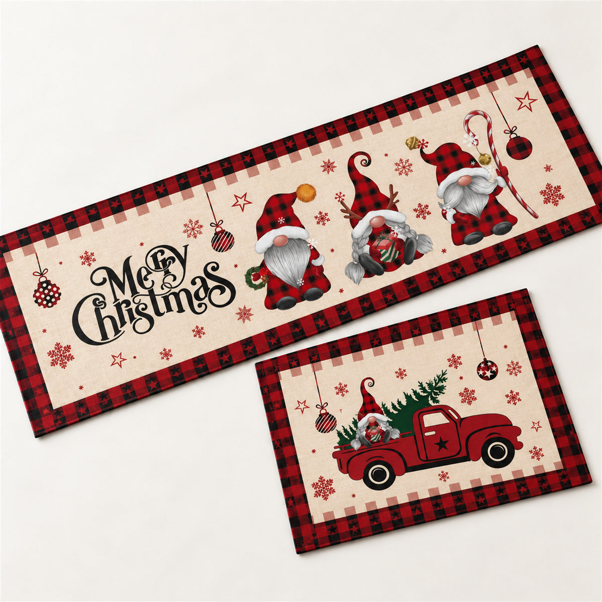 Holiday Table Runner – 13 Seasonal Prints, Festive Dining Décor - Christmas Tree
