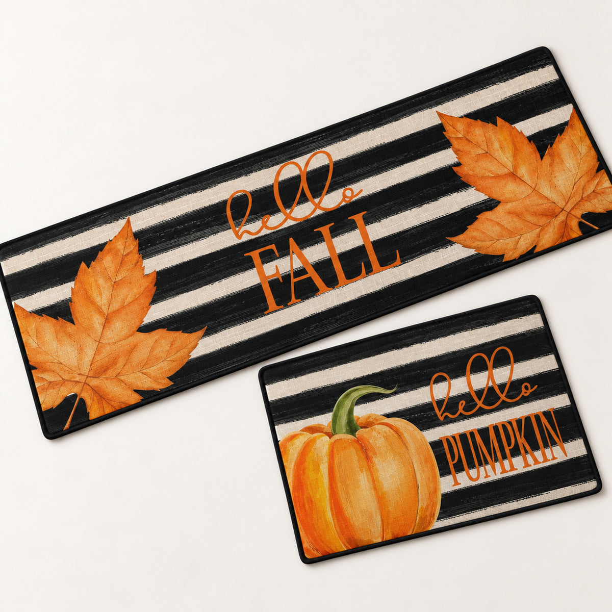 Holiday Table Runner – 13 Seasonal Prints, Festive Dining Décor - Striped Pumpkin