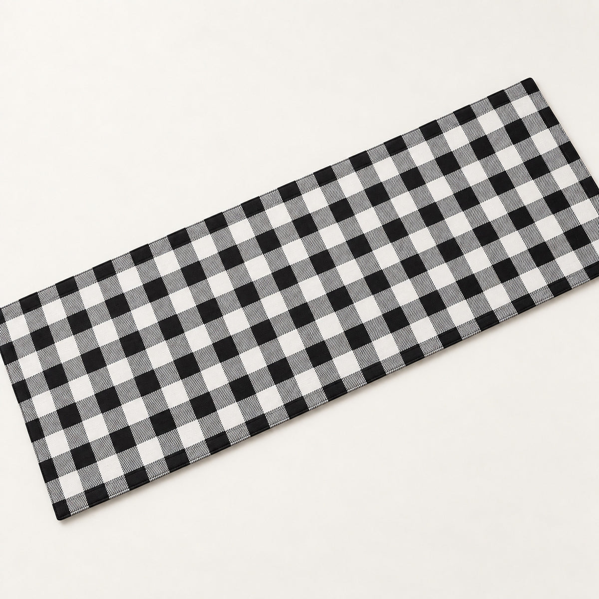 Holiday Table Runner, 7 Seasonal Prints, Festive Dining Décor - Black and White Check