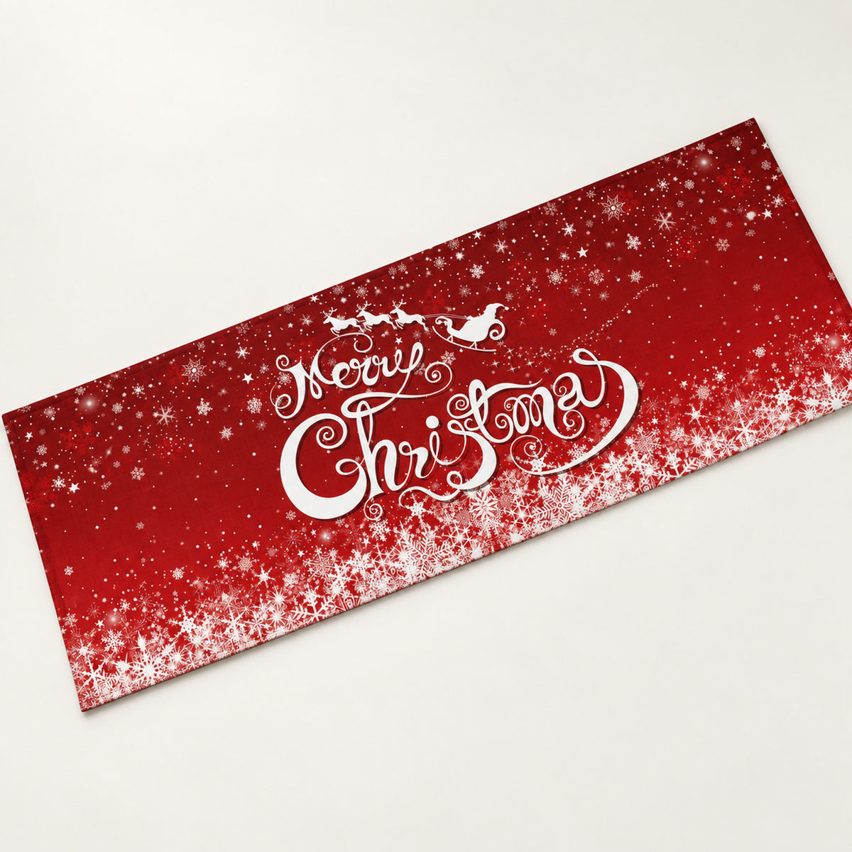 Holiday Table Runner, 7 Seasonal Prints, Festive Dining Décor - Merry Christmas Red