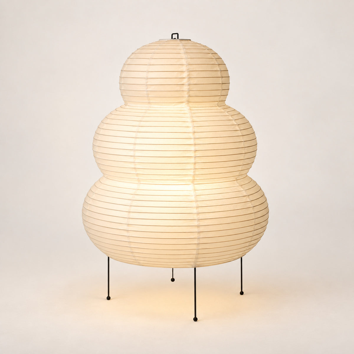 Japanese Wabi-Sabi Floor Lamp – 3-Tone Rice Paper Shade, Living Room