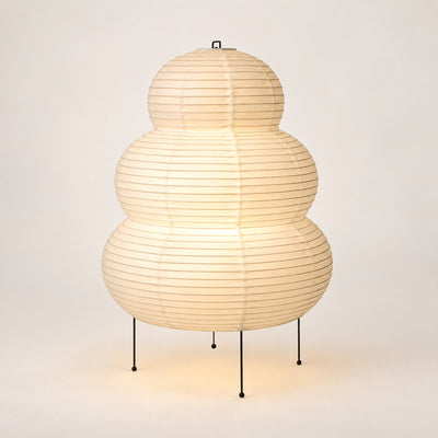 Japanese Wabi-Sabi Floor Lamp – 3-Tone Rice Paper Shade, Living Room