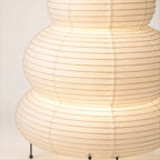 Japanese Wabi-Sabi Floor Lamp – 3-Tone Rice Paper Shade, Living Room - detail