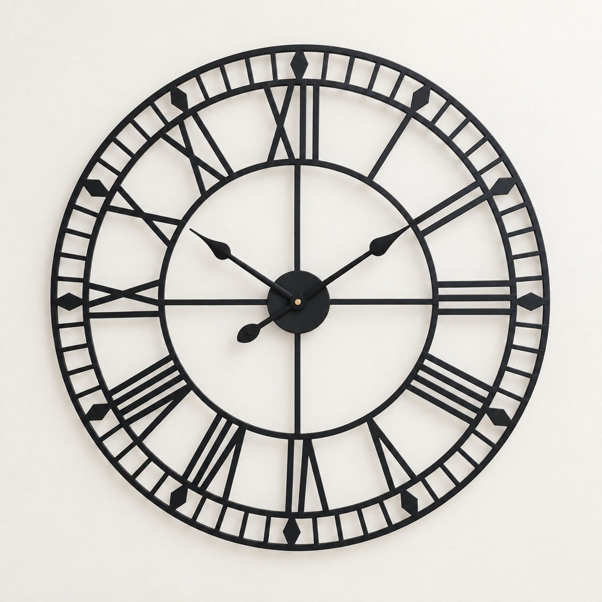 Large Black Skeleton Wall Clock – 88cm Statement Piece for Any Room