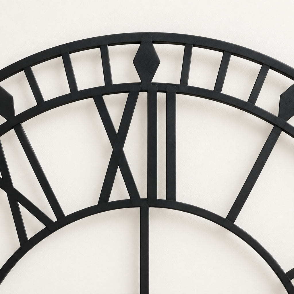 Large Black Skeleton Wall Clock – 88cm Statement Piece for Any Room - detail