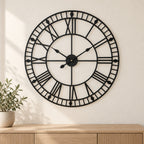 Large Black Skeleton Wall Clock – 88cm Statement Piece for Any Room - in room