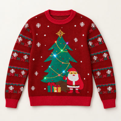 Light Up Christmas Sweater, LED Glow Knit, Womens Holiday Pullover