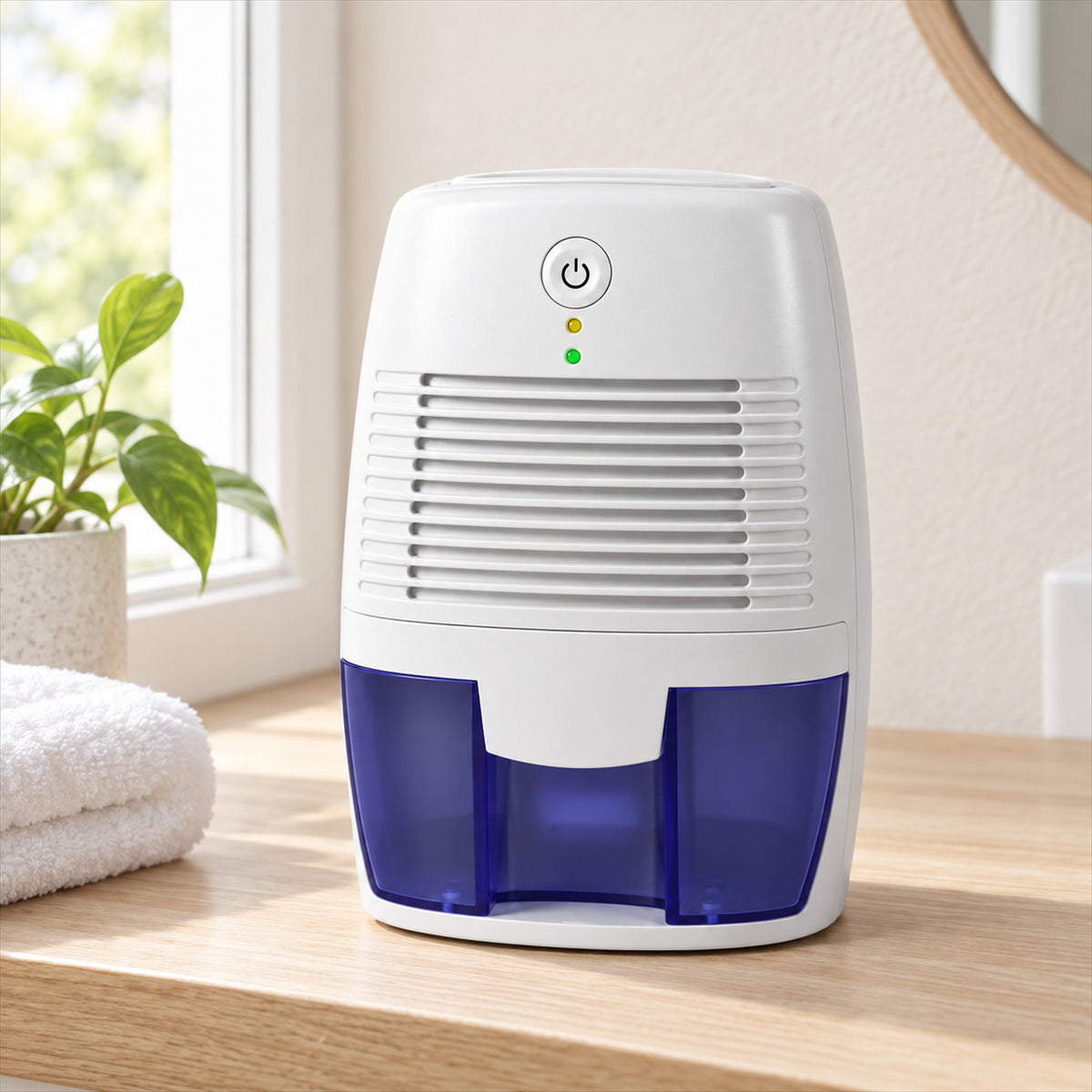 Mini Electric Dehumidifier 250ml – Chemical-Free Moisture Control - in room