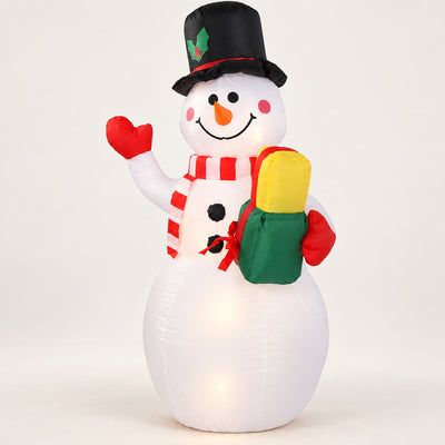 Outdoor Inflatable Christmas Snowman, 5-Ft LED, 60-Second Setup