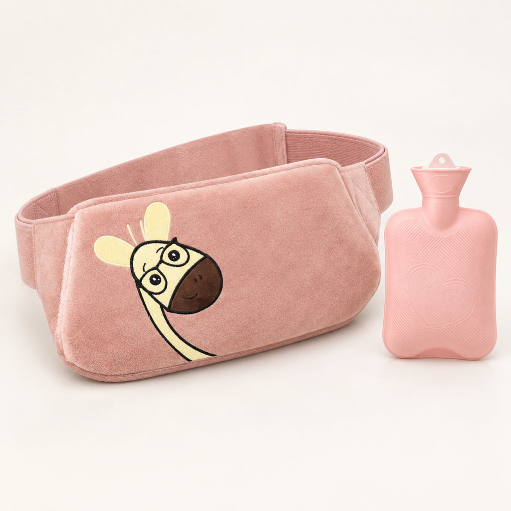 Plush Hot Water Bottle Belt – 120cm Adjustable Strap, Cozy Warmth